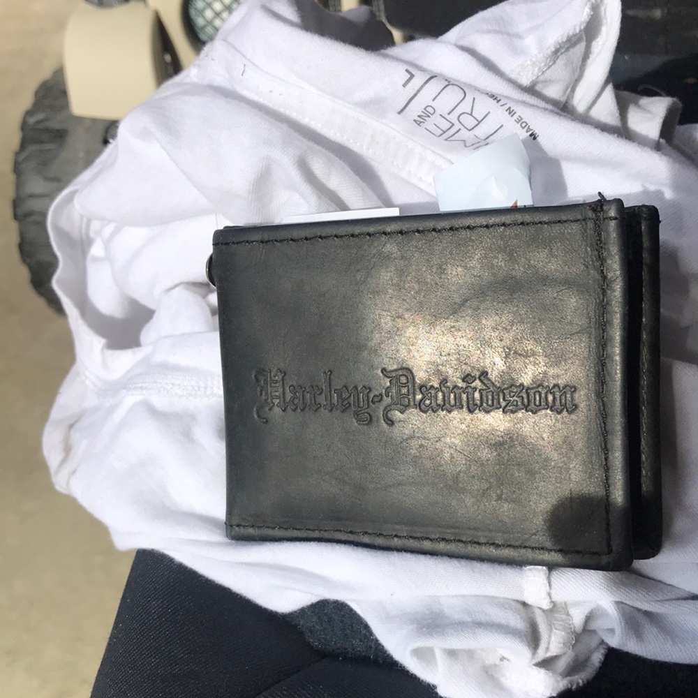 Harley Davidson leather wallet used/Final Markdown no Offers